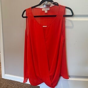 Michael Kors Vibrant Red Draped Blouse